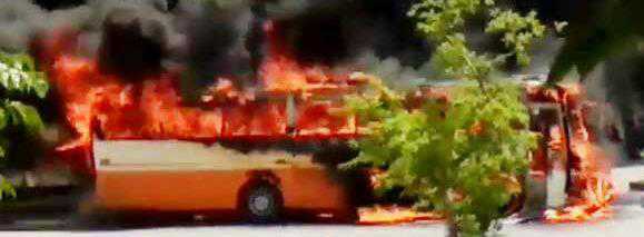 Close shave for passengers as tourist bus catches fire