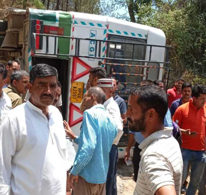 Few passengers receive injuries as HRTC bus overturns in Mandi district