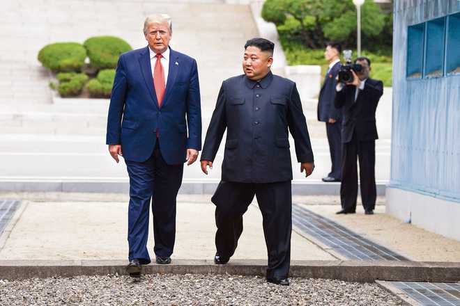 Trump steps into N Korea in historic first