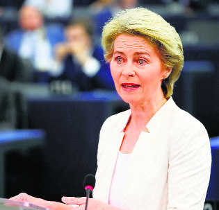 Von der Leyen seeks to be 1st woman head of EU executive