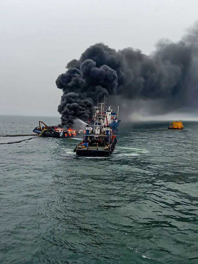 Fire on Coastal Jaguar, one dead : The Tribune India