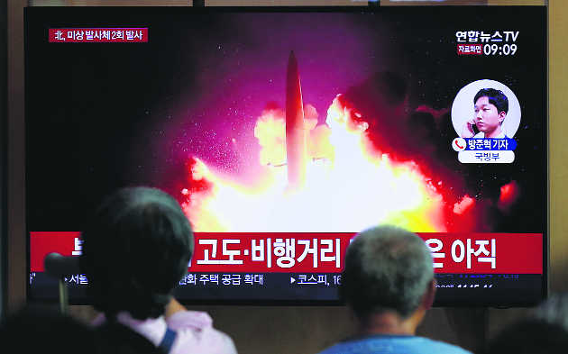 N Korea fires 2 missiles, rejects talks with South
