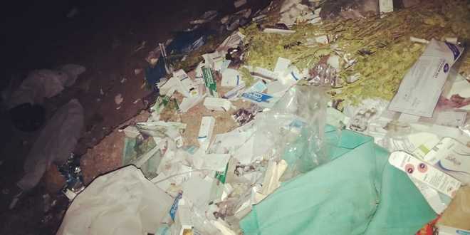 Bio-medical waste dumped outside Ambala hospital