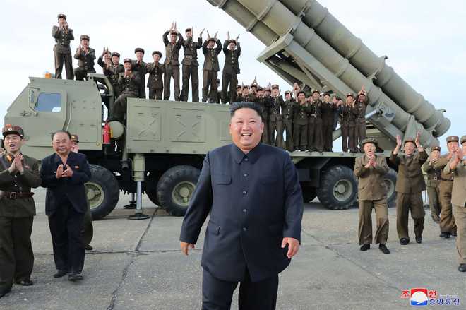N Korea’s Kim oversaw test of ‘multiple rocket launcher’: KCNA