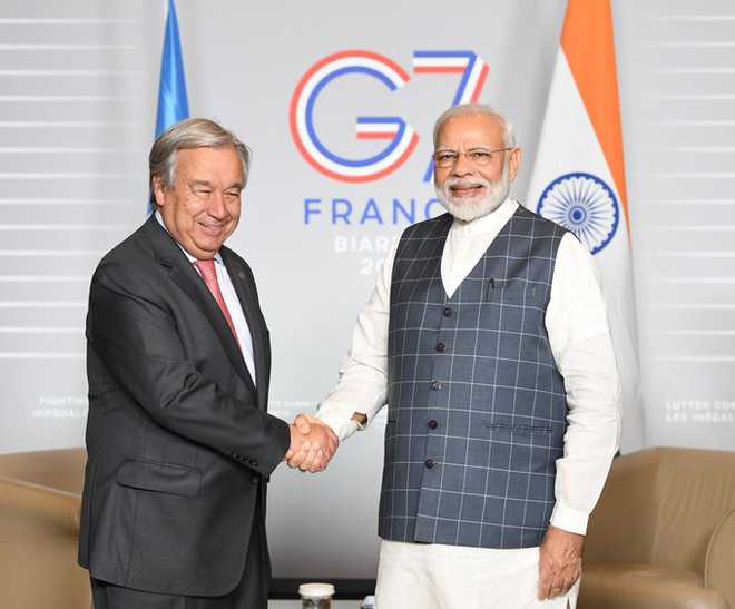PM Modi holds ''fruitful discussions'' with UN chief