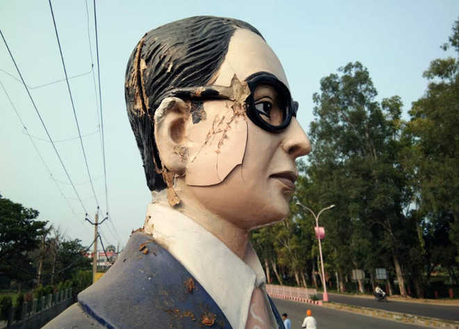 Uproar after Ambedkar statue defaced in Rajpura